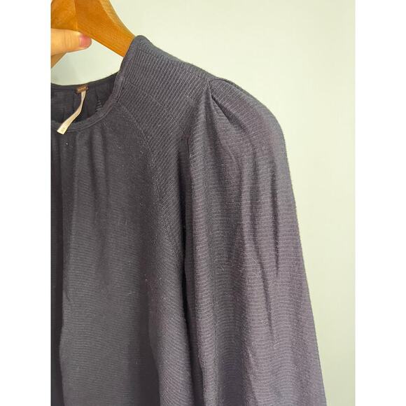Free People  Billie Ribbed Blouson Sleeve Top Sz. Medium - Picture 5 of 7